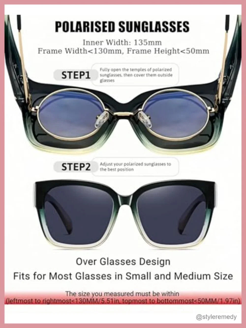 Oversized Fit Over Glasses Sunglasses Square Frame Polarized UV400 TR90
